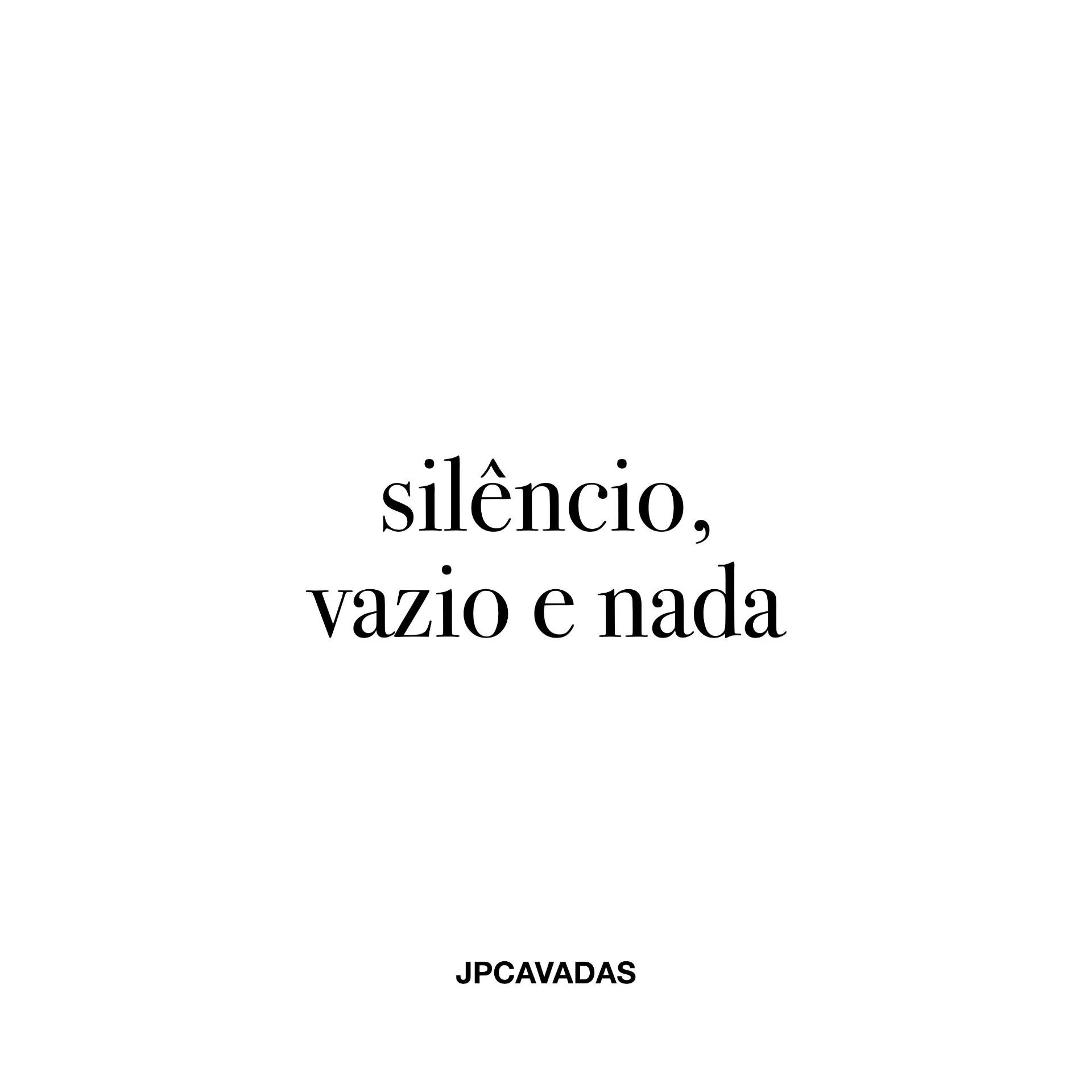 Capa de Silêncio Vazio e Nada